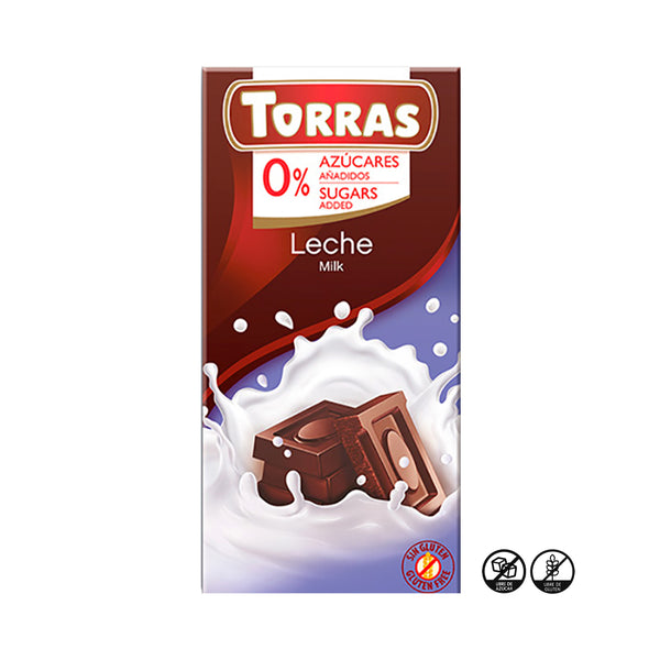 Chocolate con Leche 34% Cacao Sin Azúcar, 75g