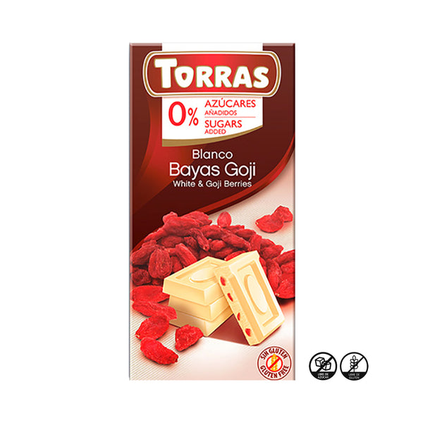 Chocolate Blanco con Bayas de Goji Sin Azúcar, 75g