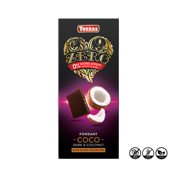 Chocolate Negro 52% Cacao con Coco Sin Azúcar, 125g