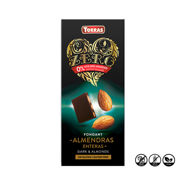 Chocolate Negro 52% Cacao con Almendras Sin Azúcar, 150g